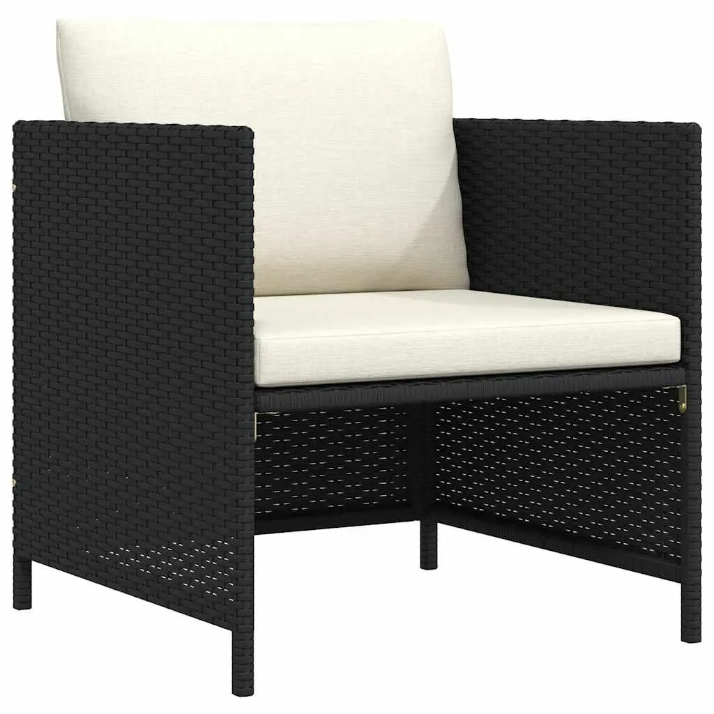 Modular Lounge Sectional Outdoor Sofa with Cushions in Black