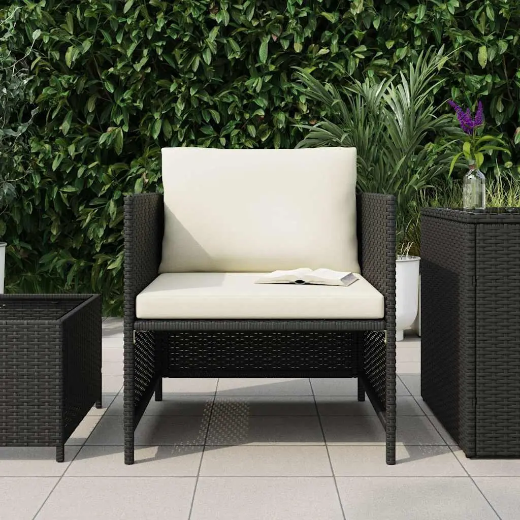 Modular Lounge Sectional Outdoor Sofa with Cushions in Black