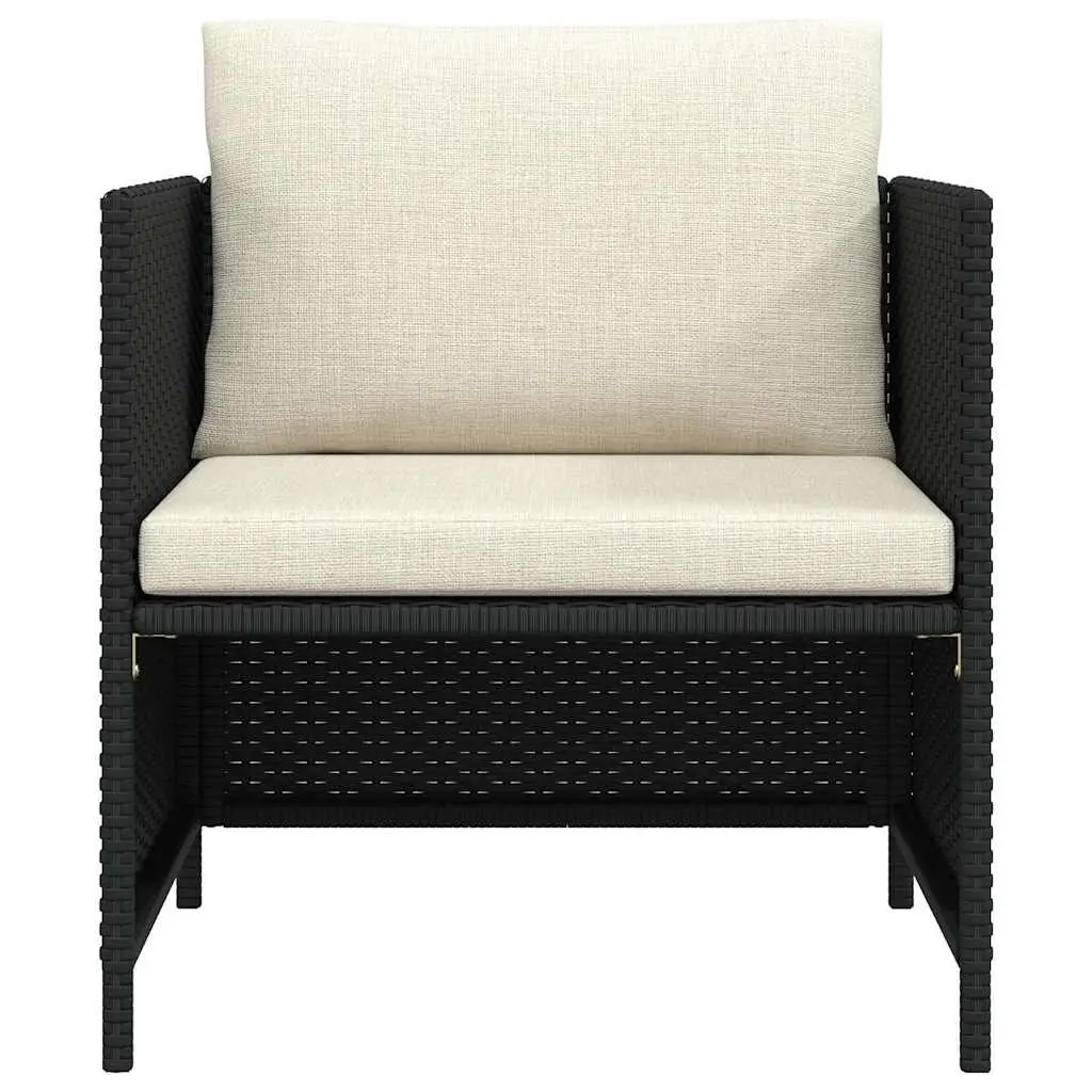 Modular Lounge Sectional Outdoor Sofa with Cushions in Black