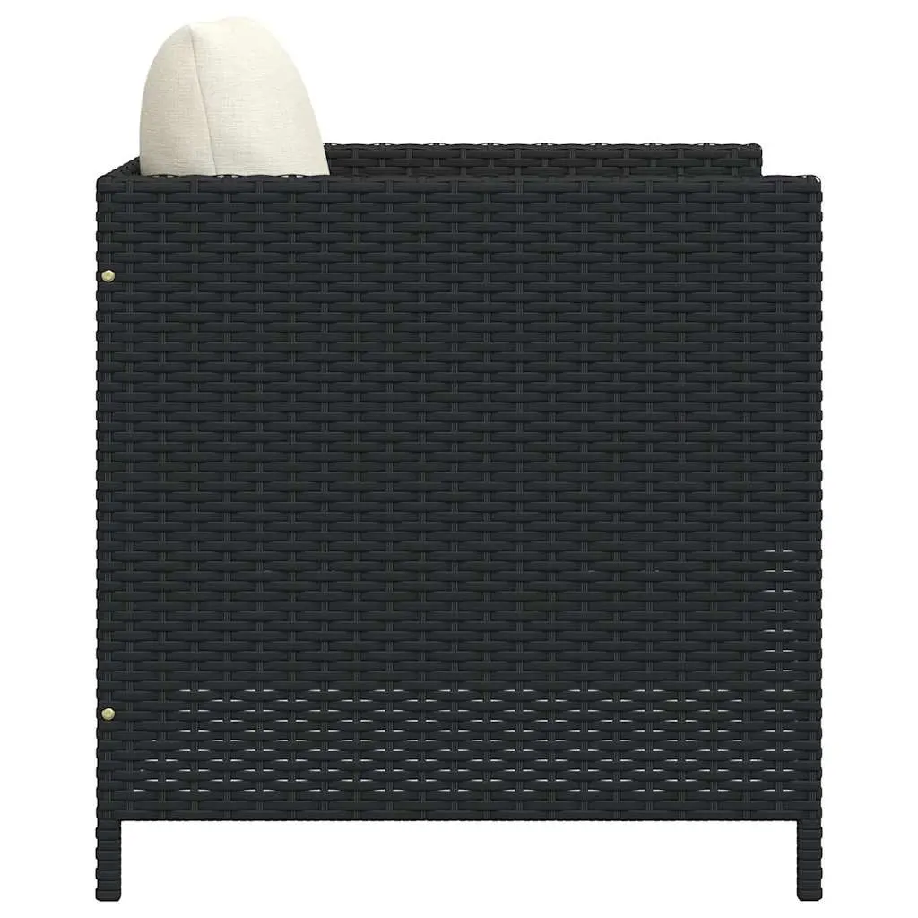 Modular Lounge Sectional Outdoor Sofa with Cushions in Black