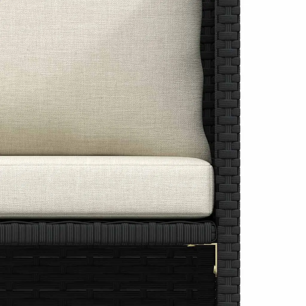 Modular Lounge Sectional Outdoor Sofa with Cushions in Black