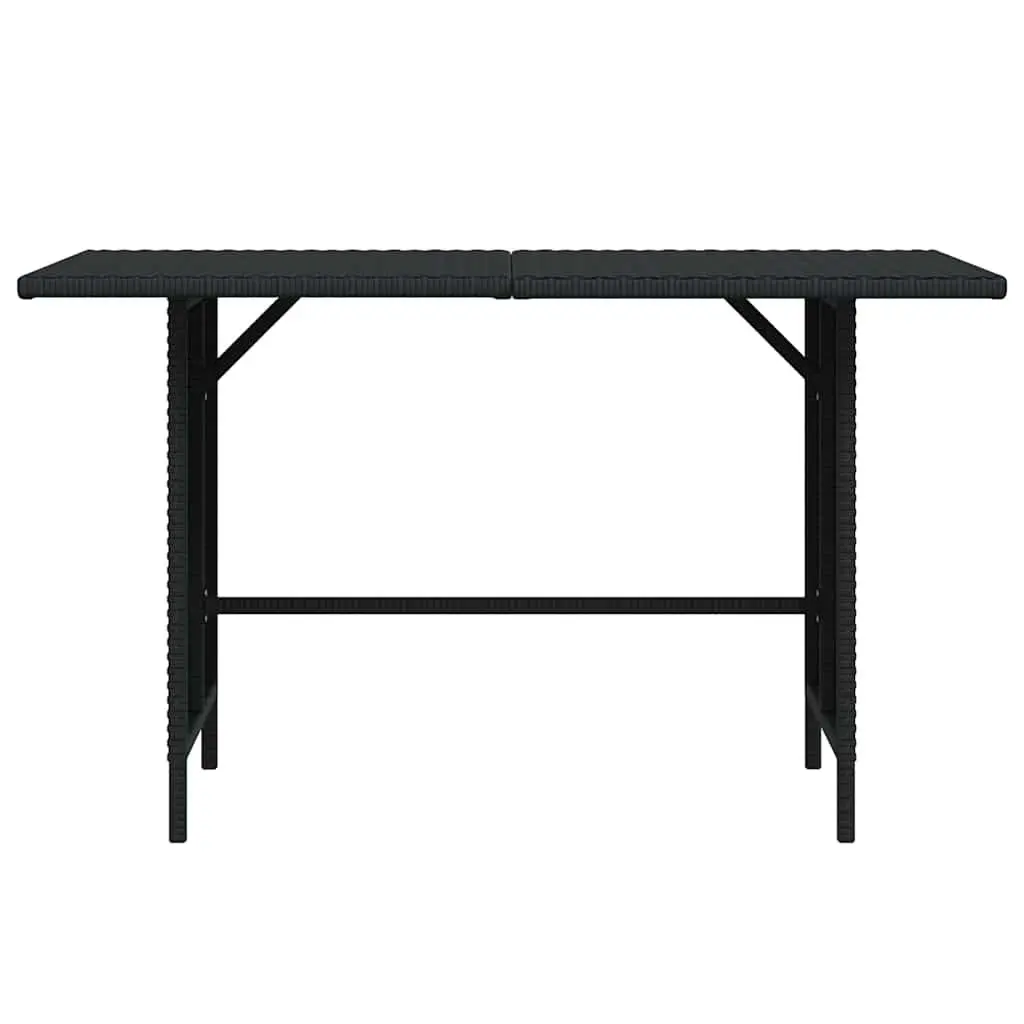 Black Poly Rattan Outdoor Dining Table 110x70x65cm