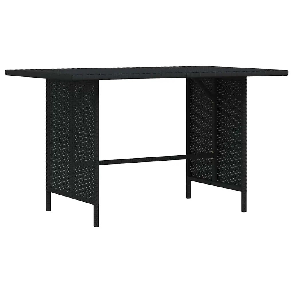 Black Poly Rattan Outdoor Dining Table 110x70x65cm