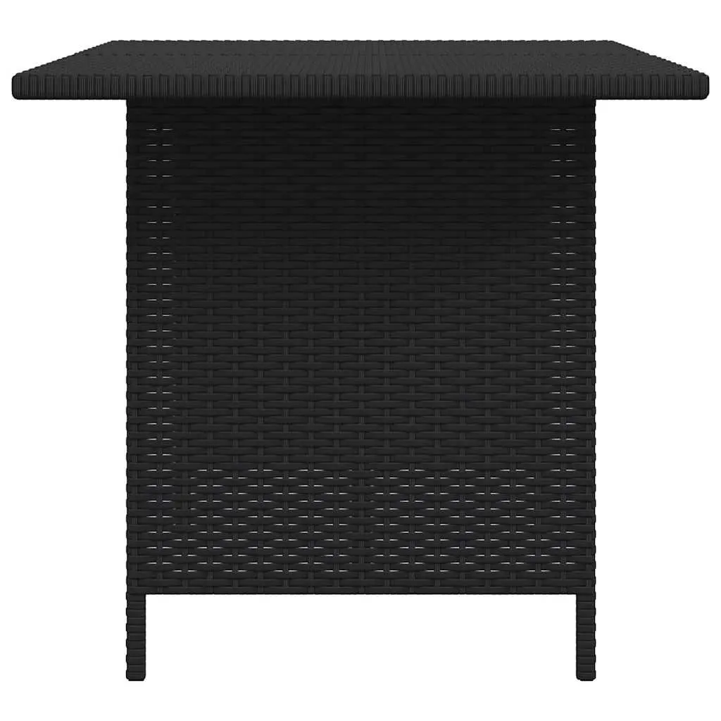 Black Poly Rattan Outdoor Dining Table 110x70x65cm