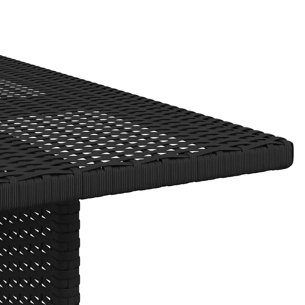Black Poly Rattan Outdoor Dining Table 110x70x65cm