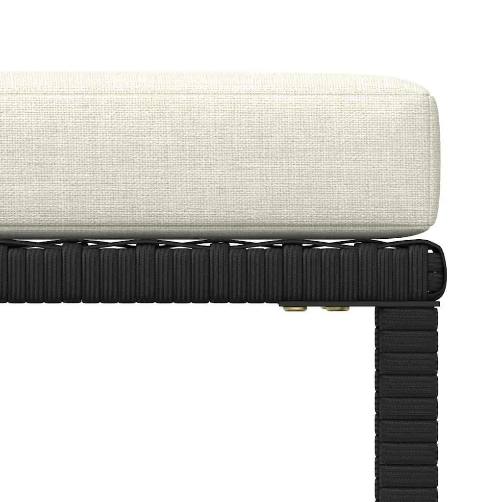 Black Poly Rattan 4-Piece Outdoor Sectional Sofa Set