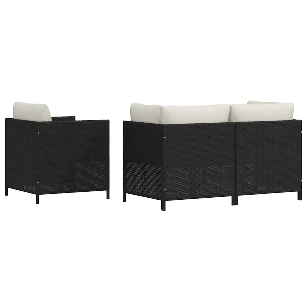 4-Piece Outdoor Sectional Sofa Set in Black