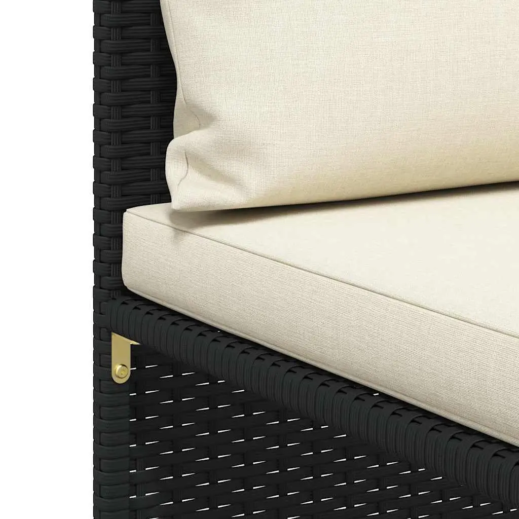 4-Piece Outdoor Sectional Sofa Set in Black