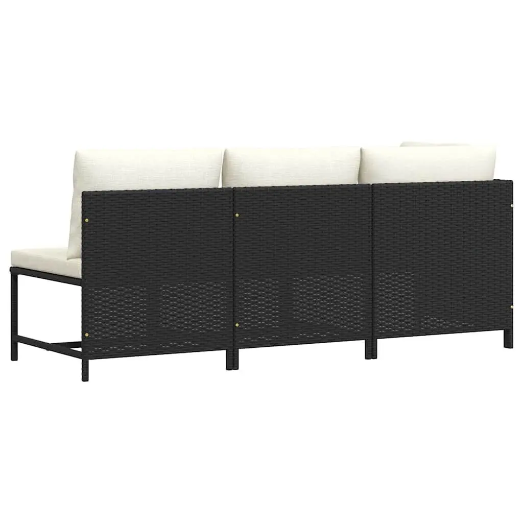Black Poly Rattan Outdoor Garden Sofa Set
