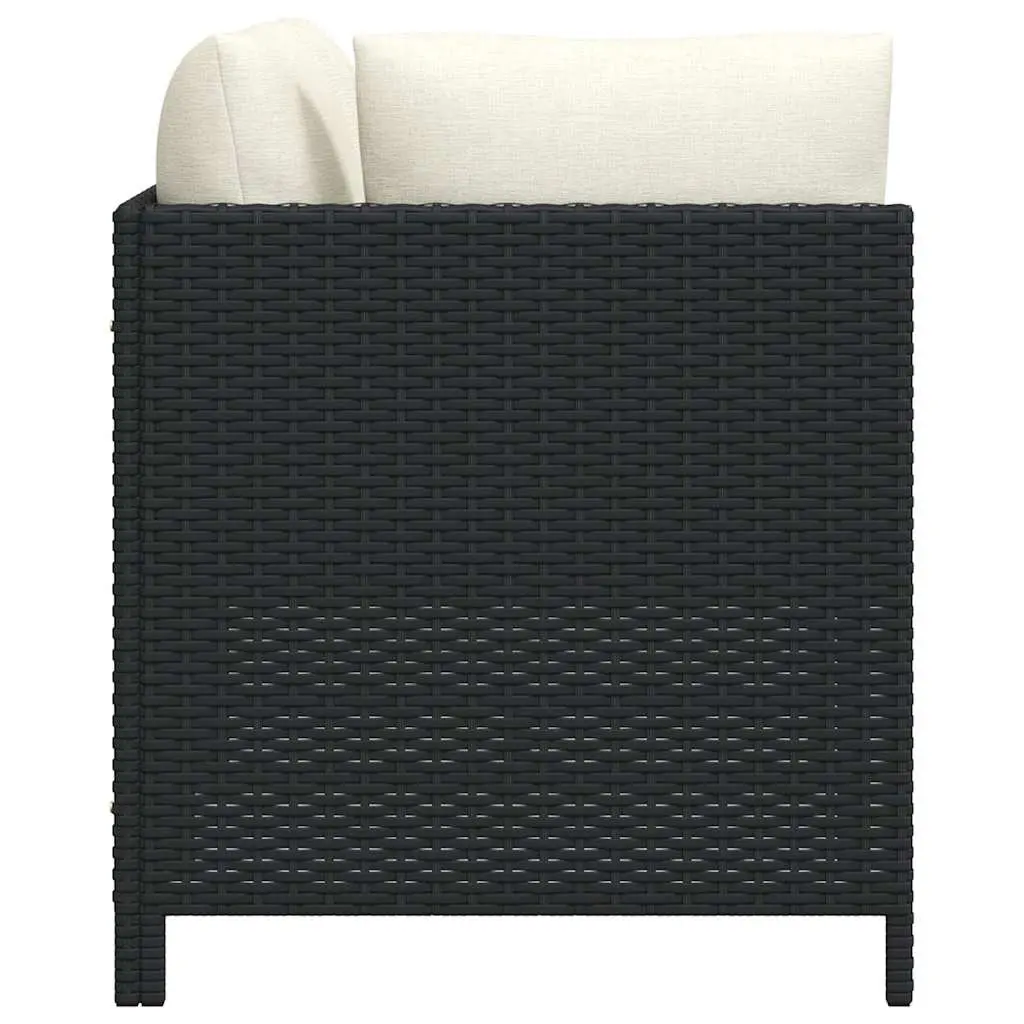 Black Poly Rattan Outdoor Garden Sofa Set