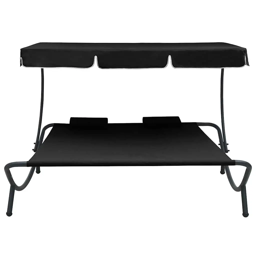 Double Canopy Lounge Bed for Outdoors