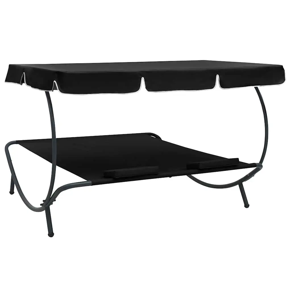 Double Canopy Lounge Bed for Outdoors