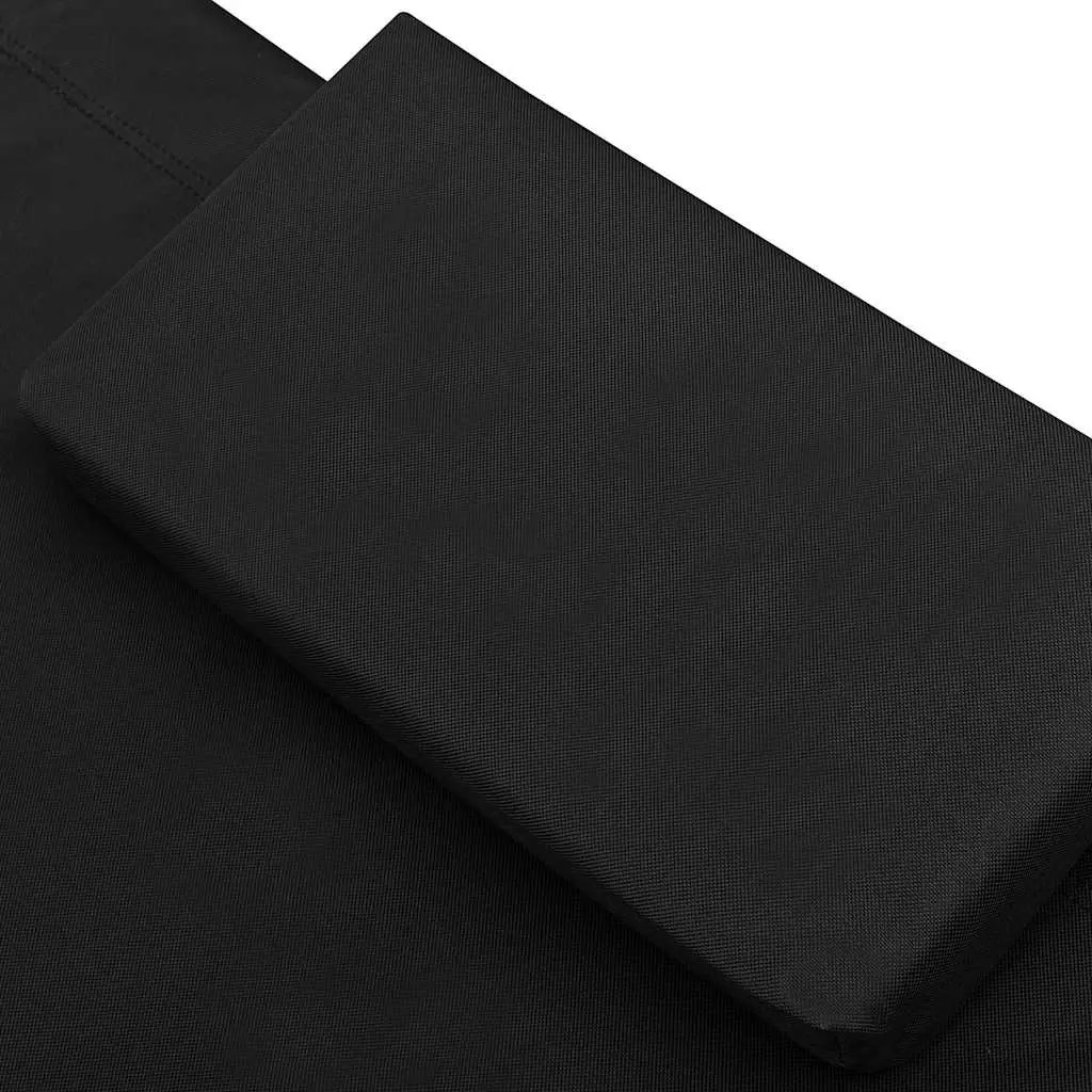 Outdoor Lounge Bed Powder-coated Steel Weather-resistant Oxford Fabric Black