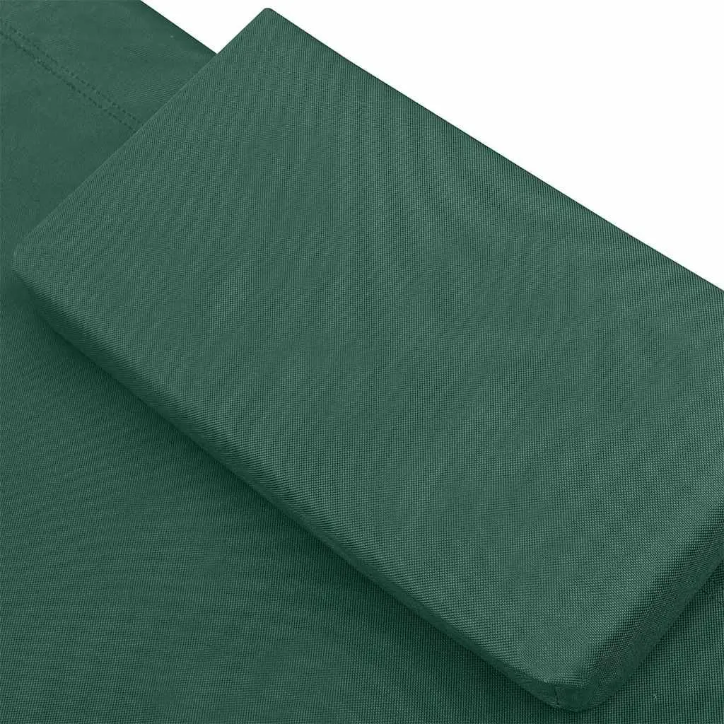 Outdoor Lounge Bed Weather-resistant Oxford Fabric Green with Powder-coated Steel Frame and Two Pillows