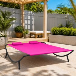 Pink Fabric Outdoor Lounge Bed for Garden or Patio