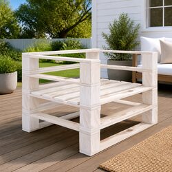Sturdy Garden Pallet Armchair for Outdoor Relaxation