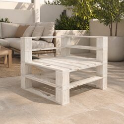 Durable White Garden Pallet Corner Sofa for Outdoor Use