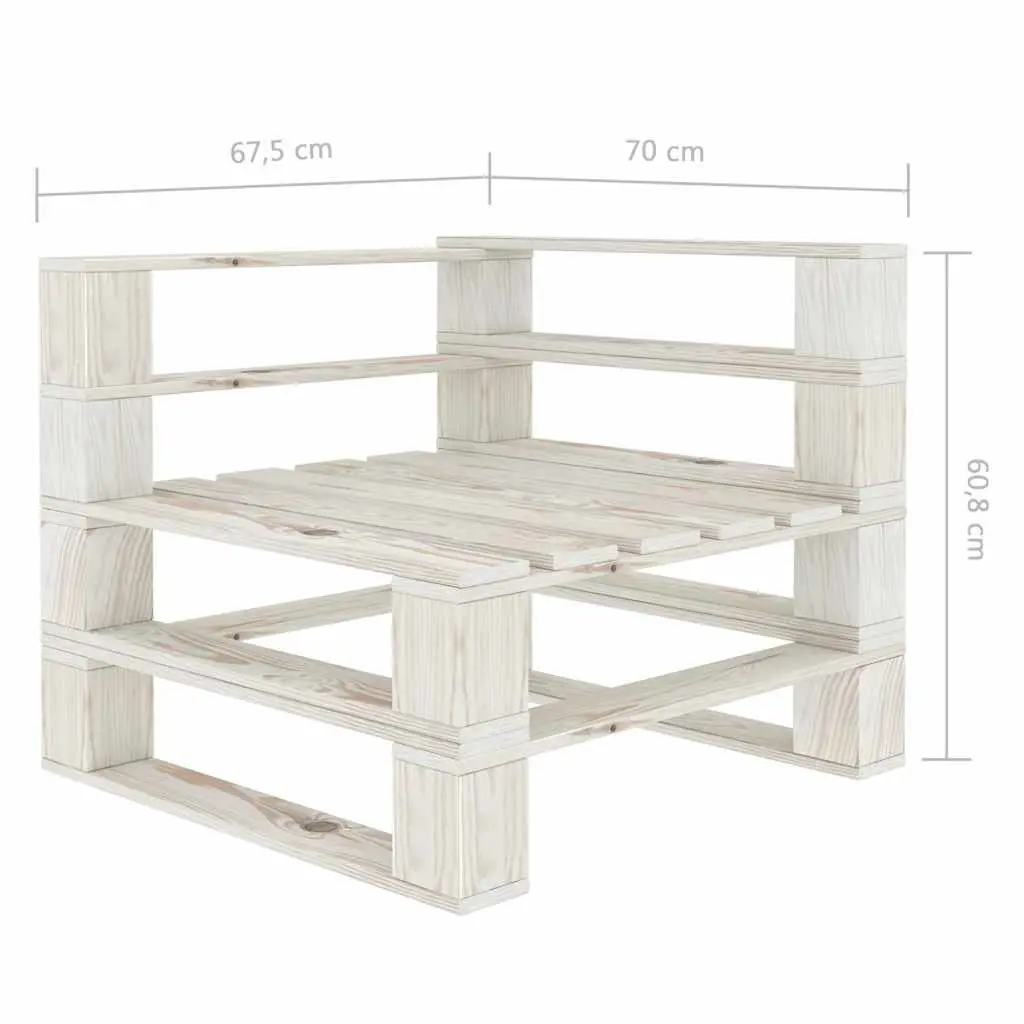 White Garden Pallet Corner Sofa for Outdoor Use
