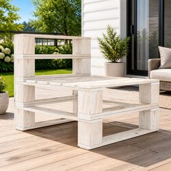 Sturdy Wooden White Pallet Sofa for Outdoor Relaxation