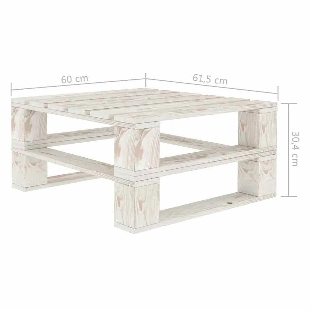 Pallet Table Pinewood Outdoor White Garden Furniture