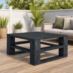 Grey Wooden Garden Pallet Table for Outdoor Areas