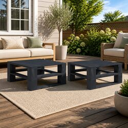 Durable Grey Wood Pallet Tables Set for Outdoors