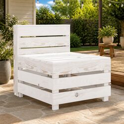 Sturdy White Wooden Pallet Sofa for Outdoor Comfort