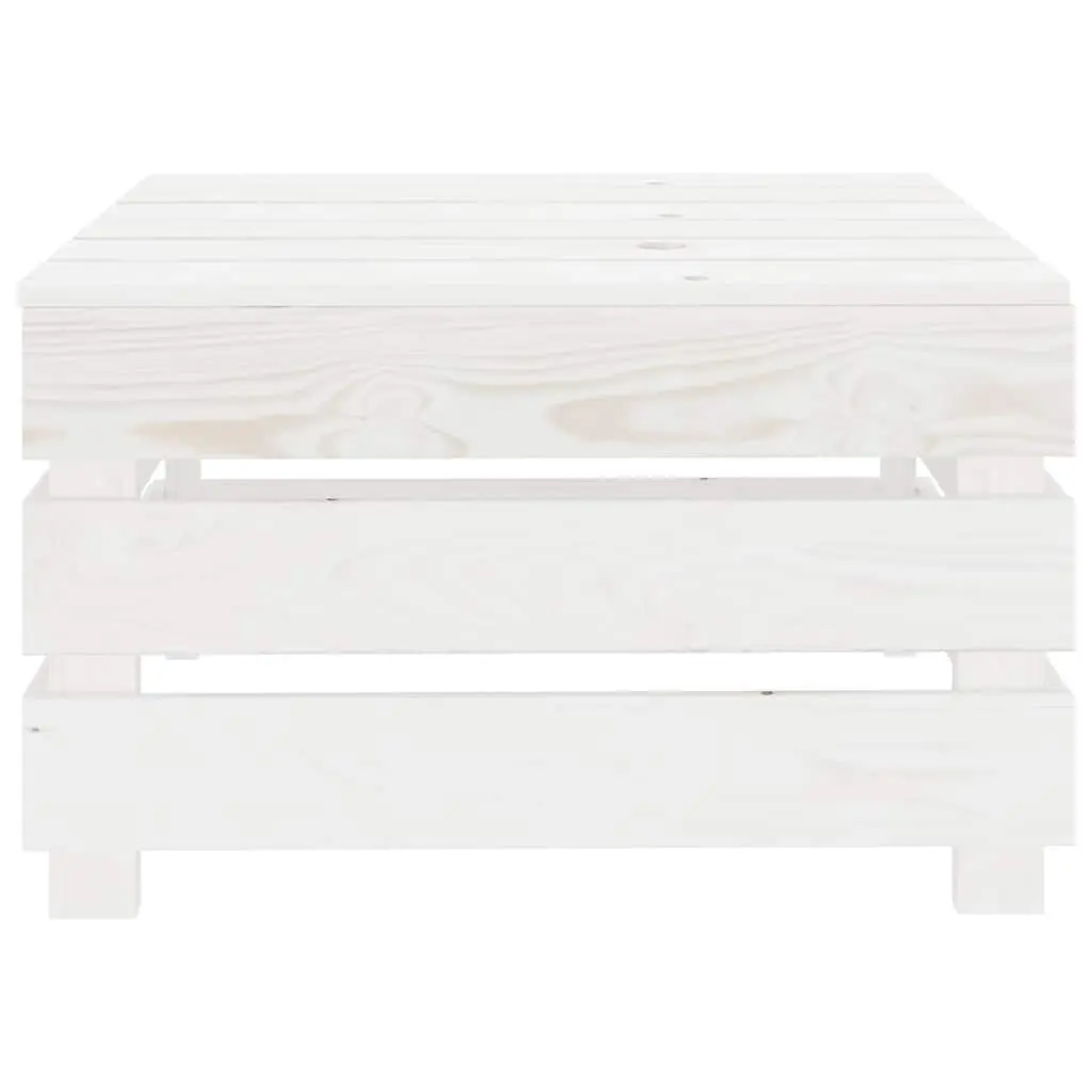 Outdoor Pallet Table White Wood Garden Furniture Backyard Seating Surface