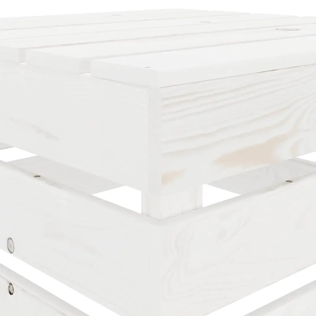 Outdoor Pallet Table White Wood Garden Furniture Backyard Seating Surface