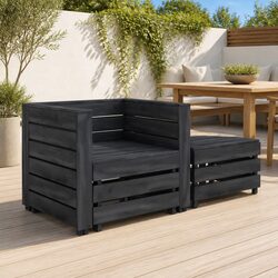 Premium Grey Wood Pallet Lounge Set for Outdoors