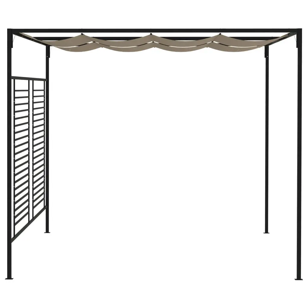 Taupe Outdoor Gazebo Canopy with Retractable Roof 3x4m