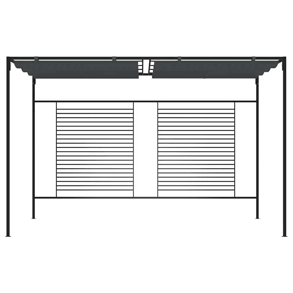 4x3m Anthracite Gazebo with Retractable Roof