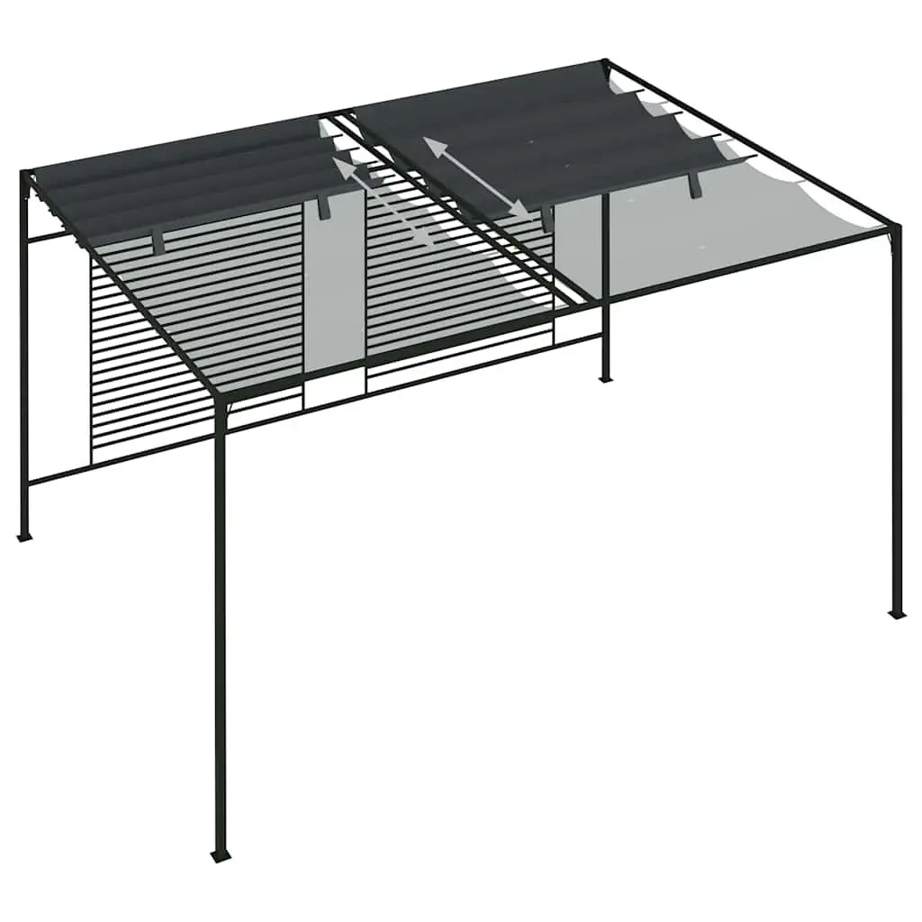 4x3m Anthracite Gazebo with Retractable Roof