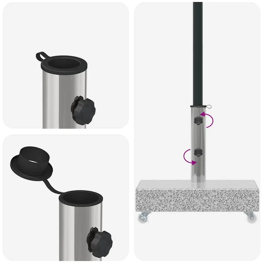 Heavy Duty Grey Granite Umbrella Base for Stability