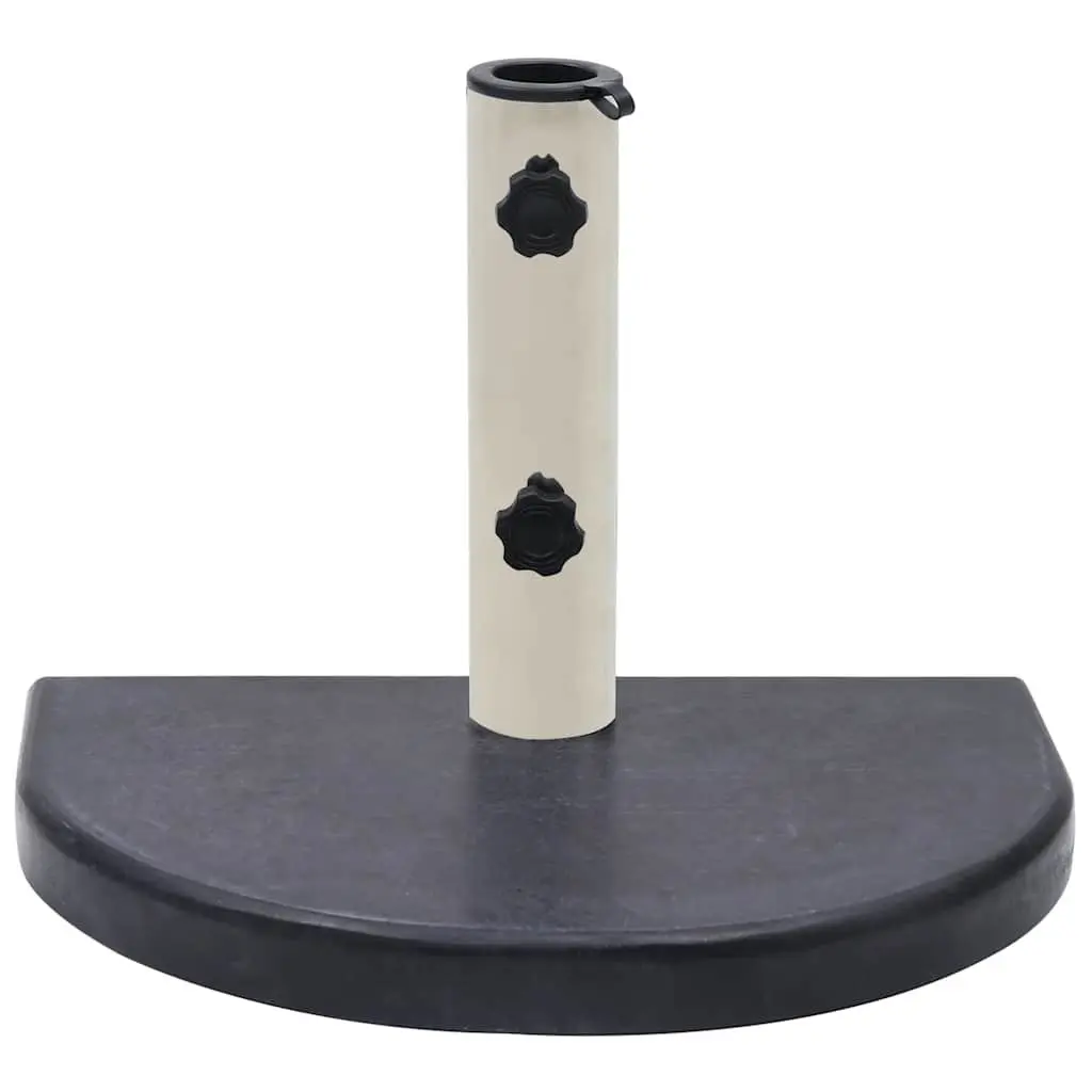 Half-Round Umbrella Base in Black Granite