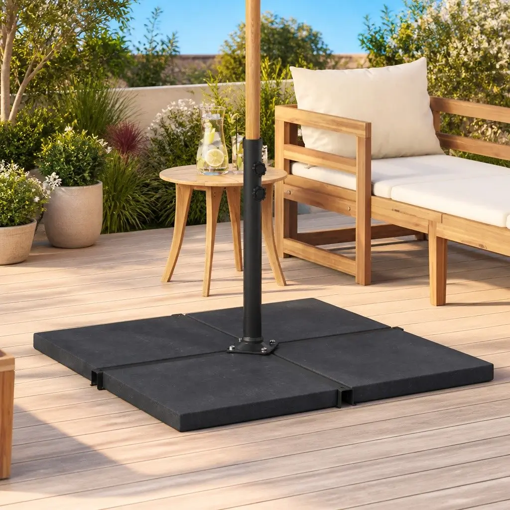 Umbrella Weight Plate Granite Square Black 25kg
