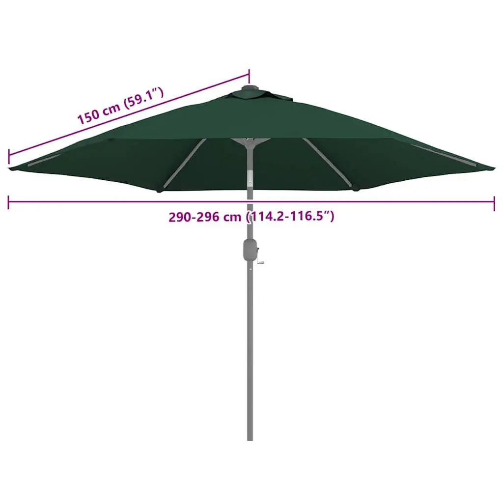 Outdoor Parasol Replacement Fabric Polyester 300cm Green