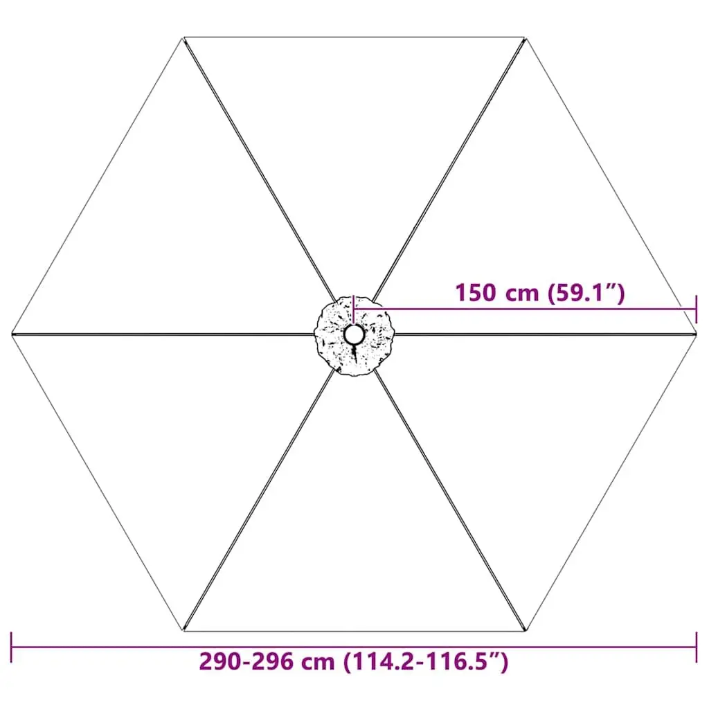 UV-Protective Replacement Fabric for 300 cm Parasol