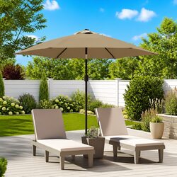 Durable 300cm Taupe Parasol Replacement Fabric with UV Protection