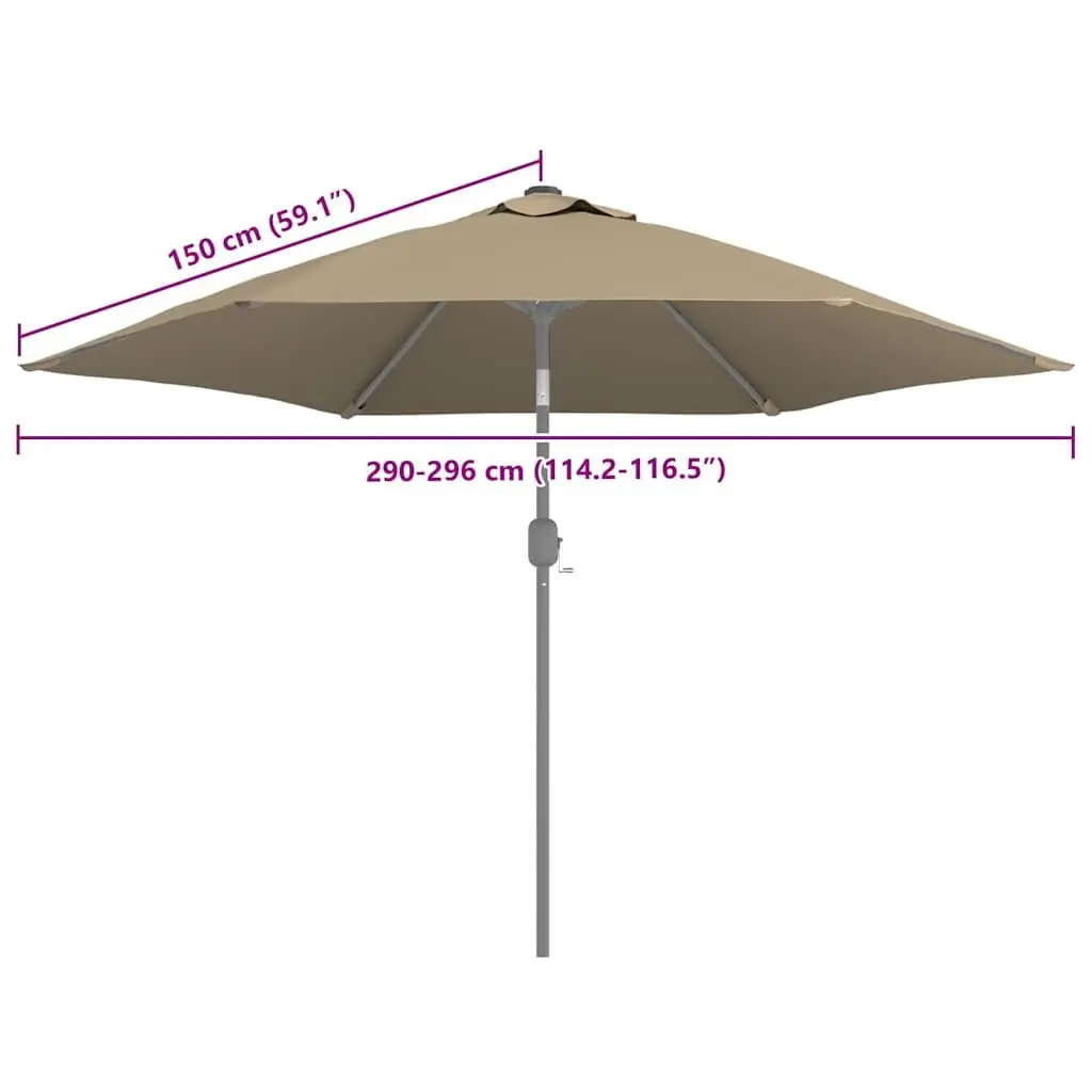 Replacement Parasol Fabric Polyester 300cm Taupe