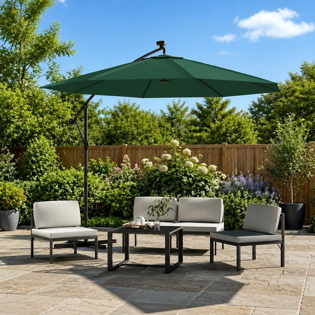 Green Cantilever Umbrella Replacement Cover 350cm
