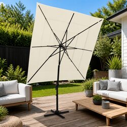 Premium 4-Tier Patio Umbrella with Crank Tilt - Beige