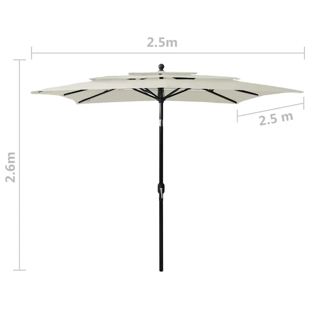 3-Tier Garden Parasol with Crank and Tilt Function