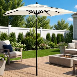 3-Tier Outdoor Parasol Umbrella with Crank Tilt Mechanism