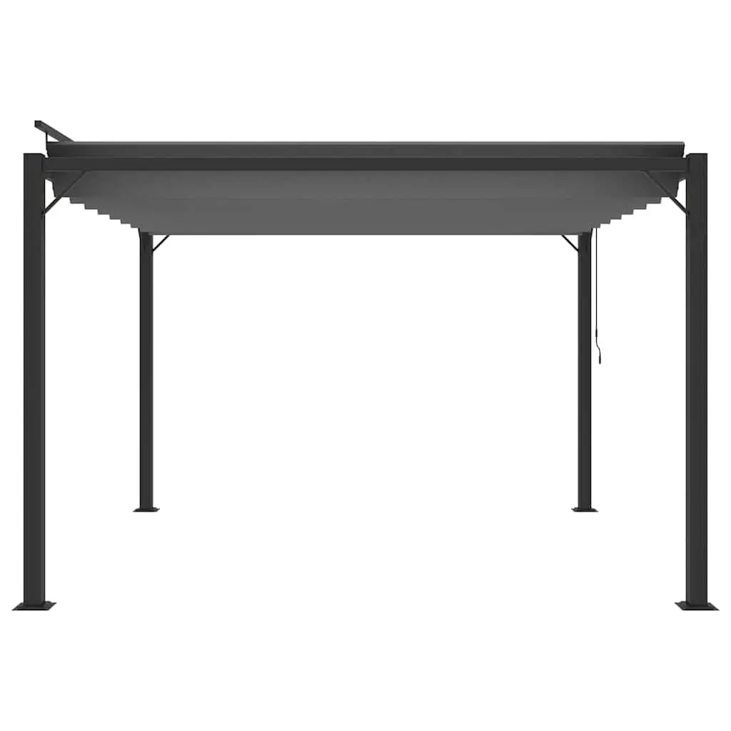 Anthracite Gazebo with Adjustable Louvered Roof 3x3 m