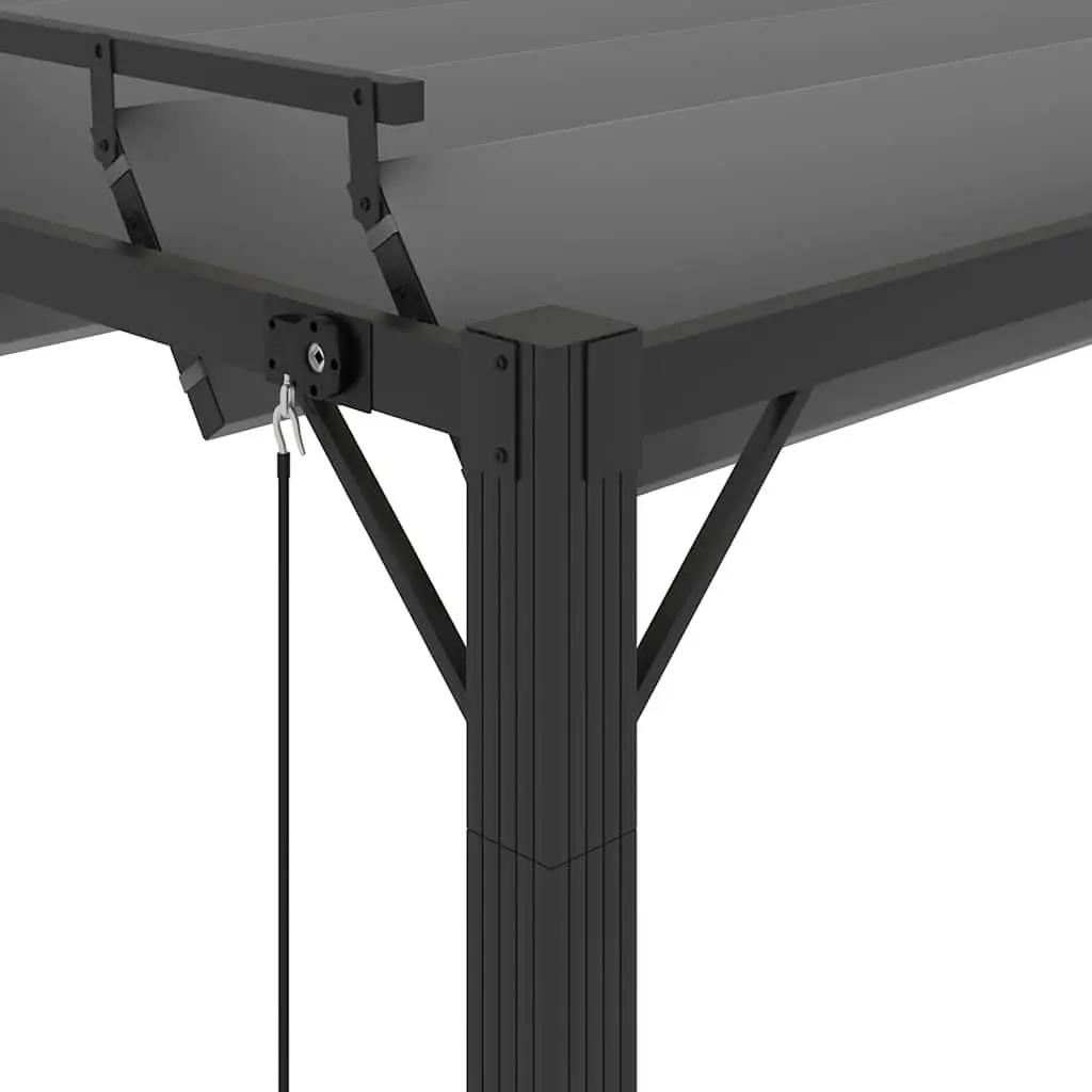 Anthracite Gazebo with Adjustable Louvered Roof 3x3 m