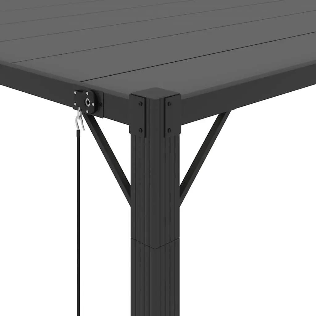 Anthracite Gazebo with Adjustable Louvered Roof 3x3 m