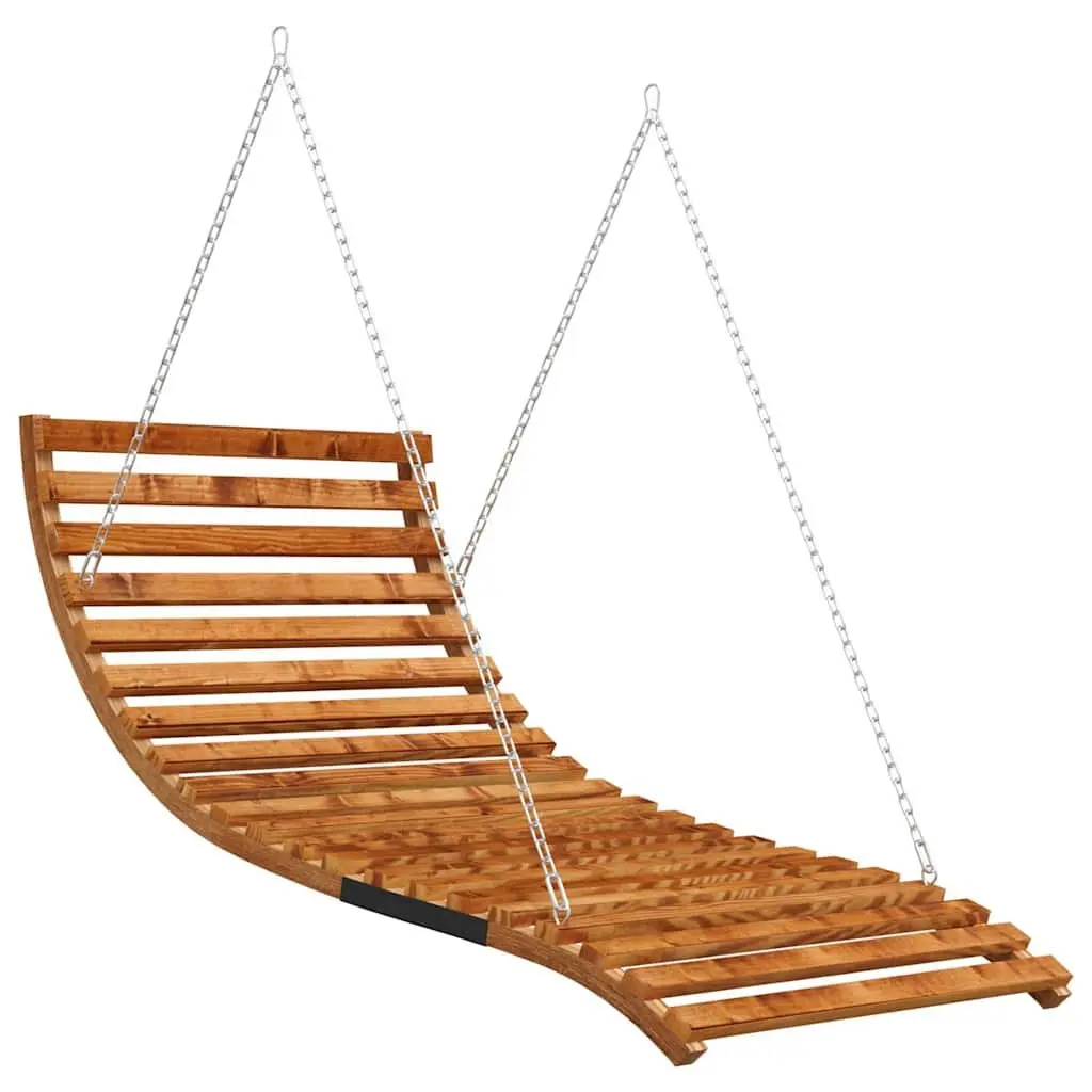Wooden Swing Bed Curved Design Solid Bent Wood Outdoor Porch Relaxation