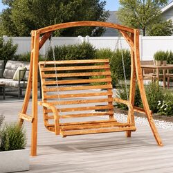 Premium Wooden Swing Bench for Outdoor Relaxation