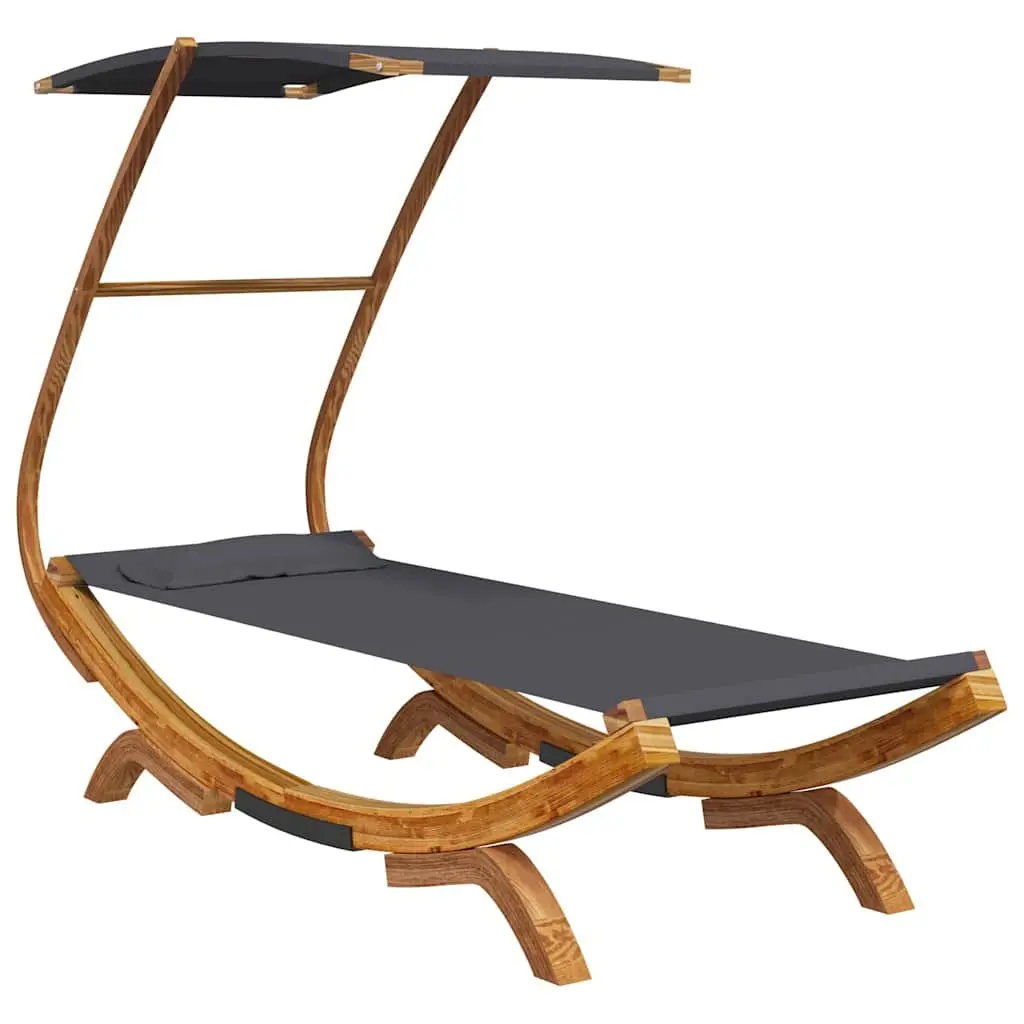 Outdoor Lounge Bed with Canopy in Anthracite